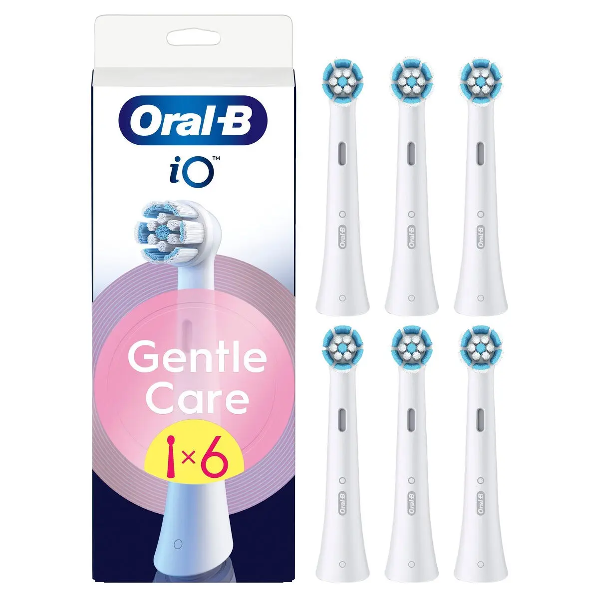 iO Gentle Care borsthuvuden 6-pack, Vit