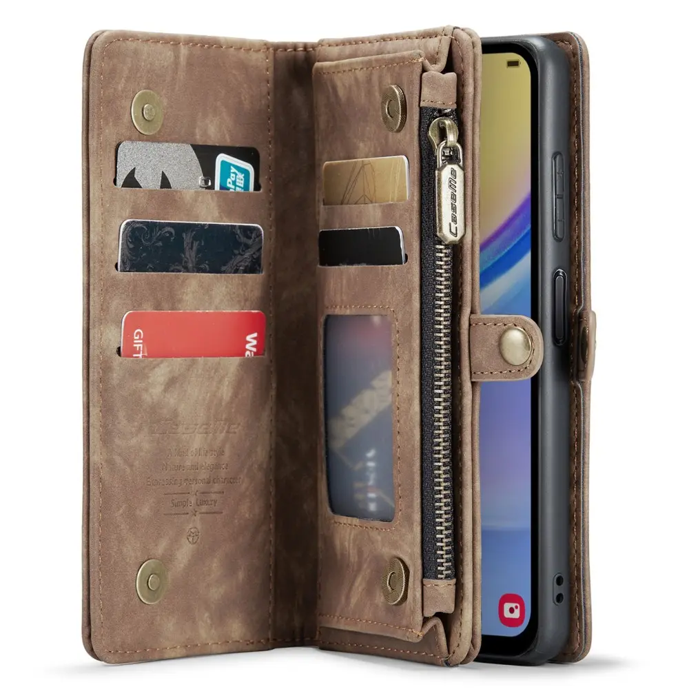 Multi-slot Plånboksfodral Samsung Galaxy A05s Brun