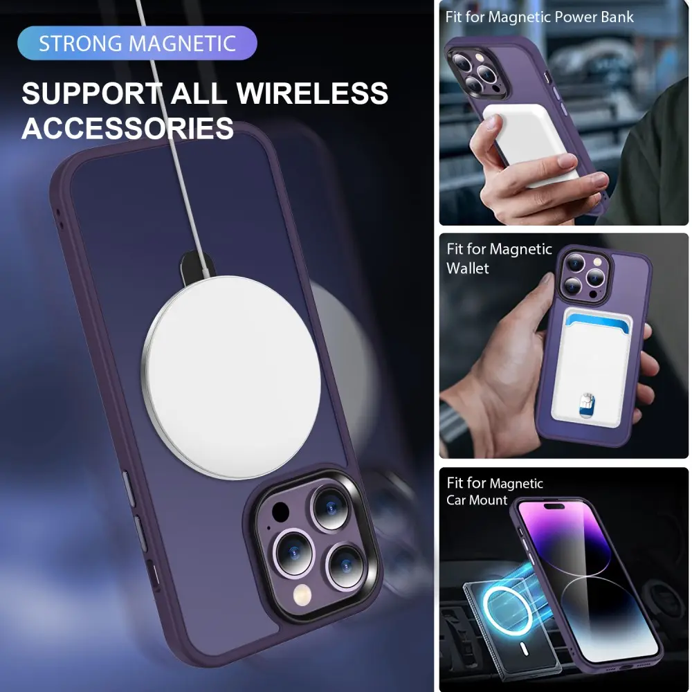 Hybridskal Magnetic Ring iPhone 14 Pro Max Lila