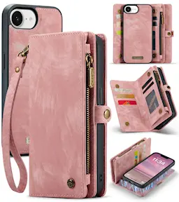 Multi-slot Plånboksfodral iPhone 17e Rosa