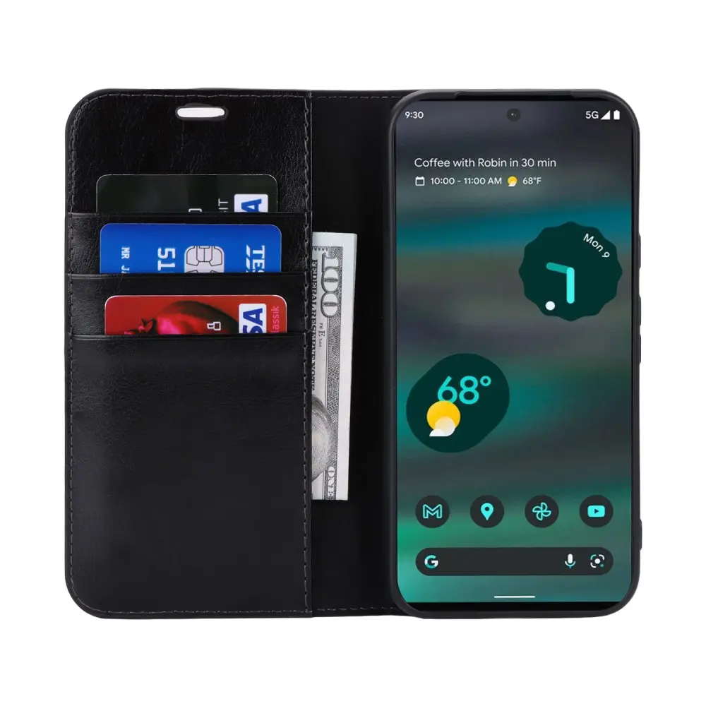 Mobilfodral Äkta Läder Google Pixel 8a Svart