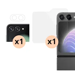 Samsung Galaxy Z Flip 5 Kamerabeskyttelse og Herdet Glass Skjermbeskytter