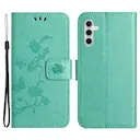 Læderetui Sommerfugle Samsung Galaxy S24 FE Grøn