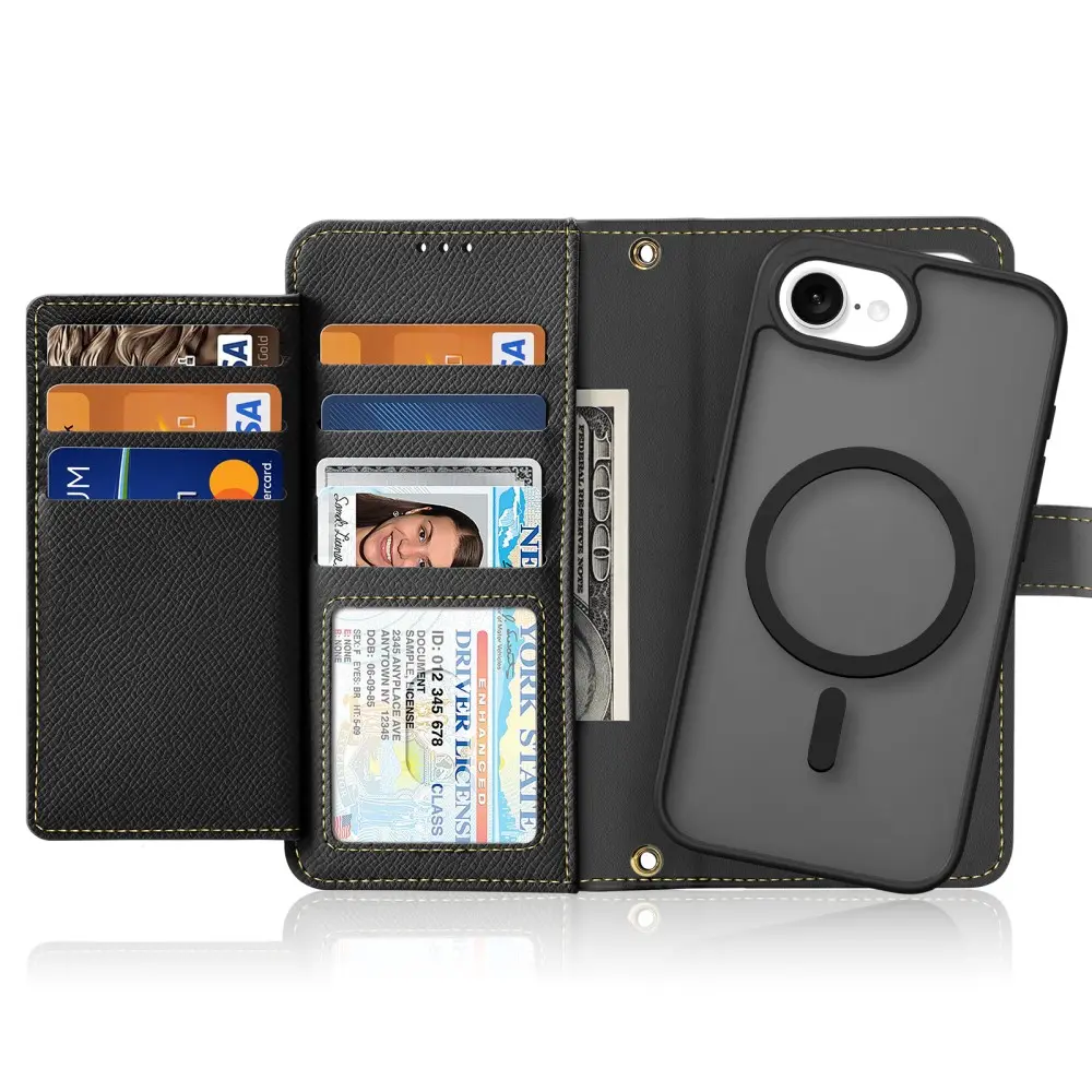 Lawa Series Magnetic Wallet Case iPhone 17e - Black