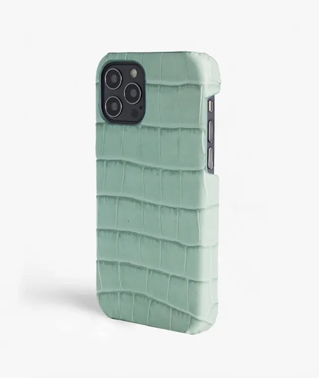 Skal iPhone 12/iPhone 12 Pro Croco Ljusgrön
