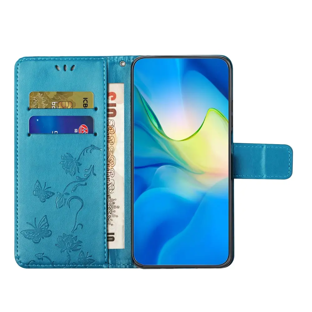 Läderfodral Fjärilar Samsung Galaxy A56 Blå