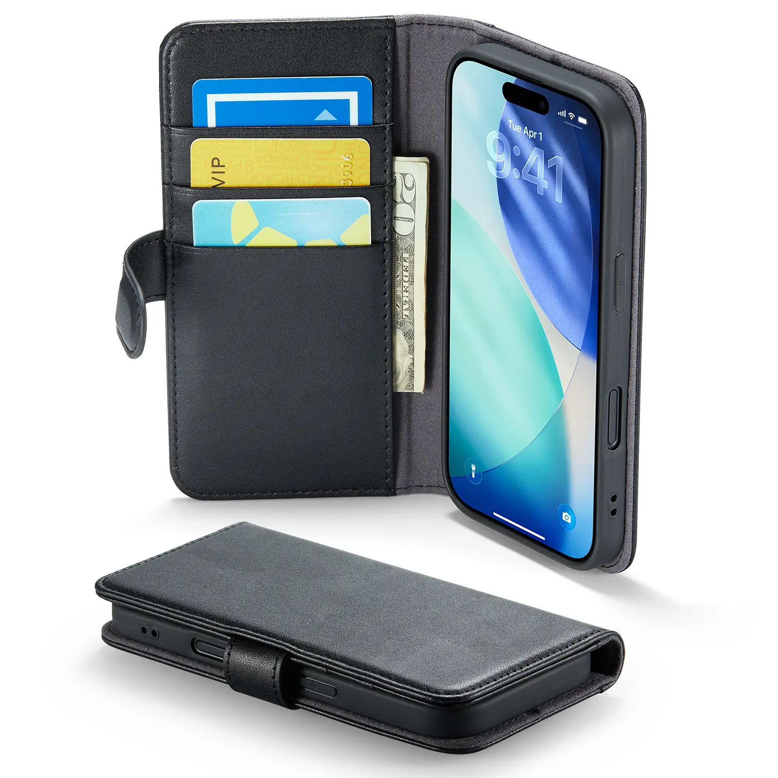 Ægte Læderetui iPhone 17 Sort