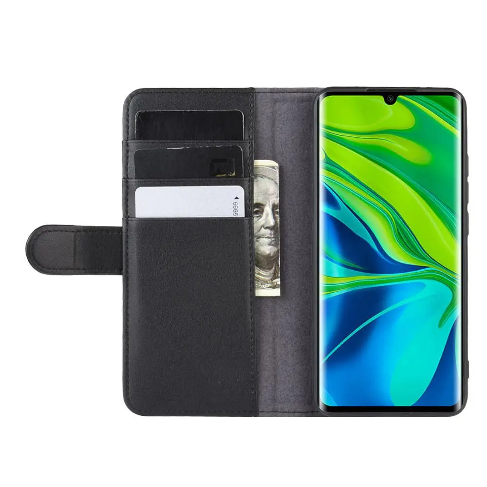 Äkta Läderfodral Xiaomi Mi Note 10/10 Pro Svart