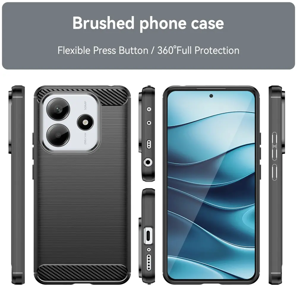 Xiaomi Redmi Note 14 5G Skal TPU Brushed Svart