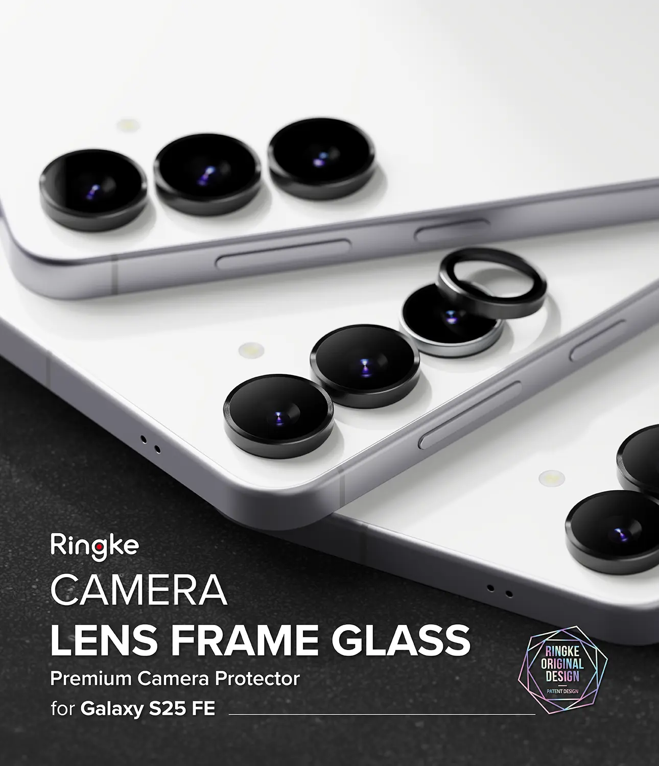 Camera Lens Frame Glass (2-pack) Samsung Galaxy S25 FE Black