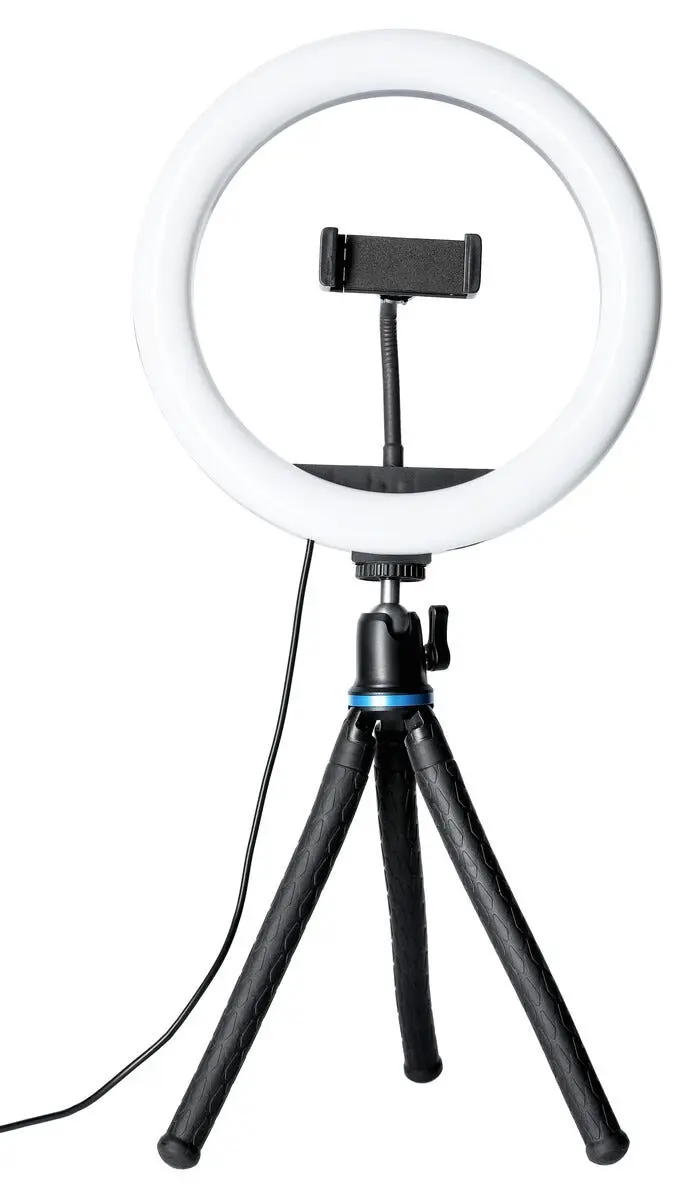 LED Ring Light med octopus-tripod, Svart