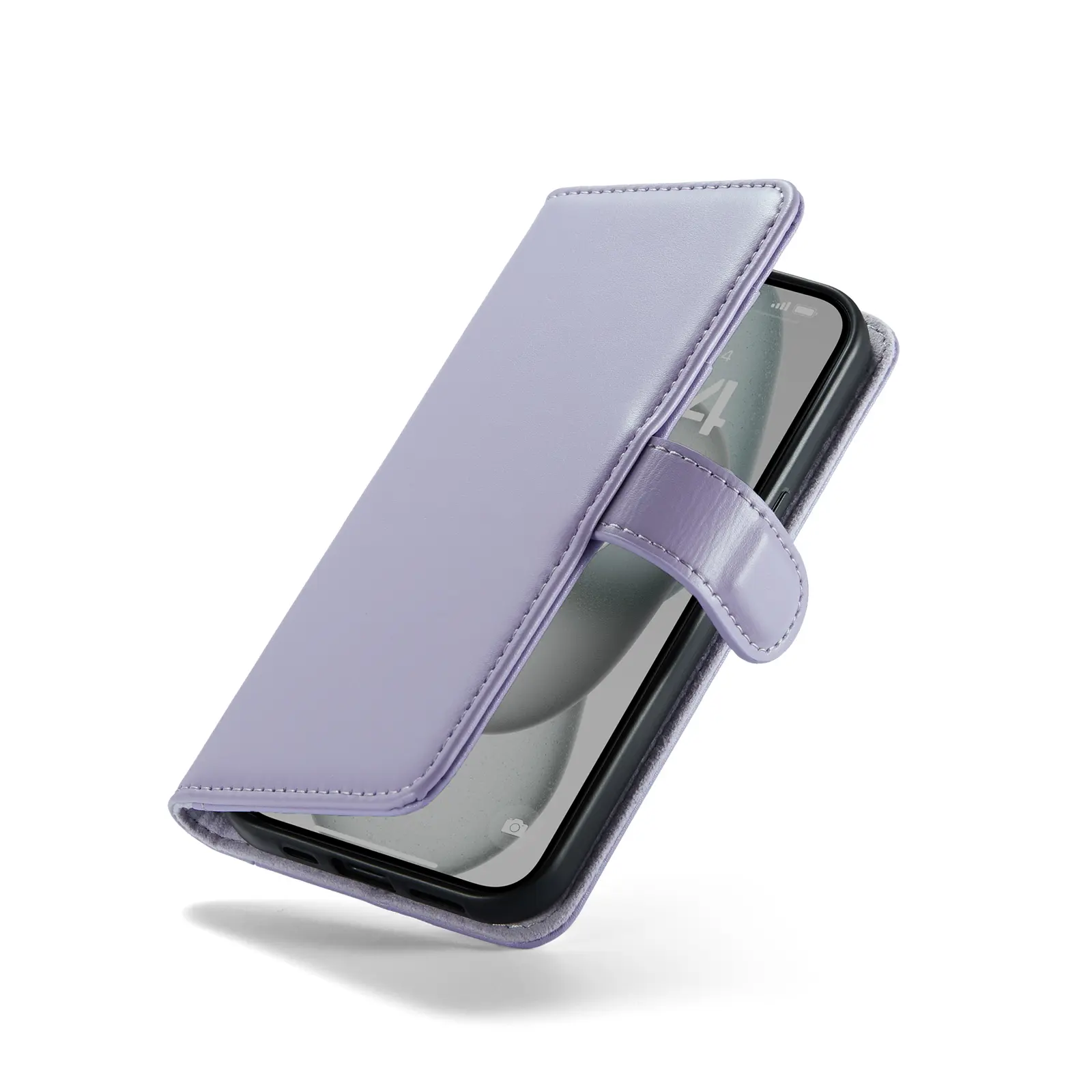 Äkta Läderfodral iPhone 13 Lila