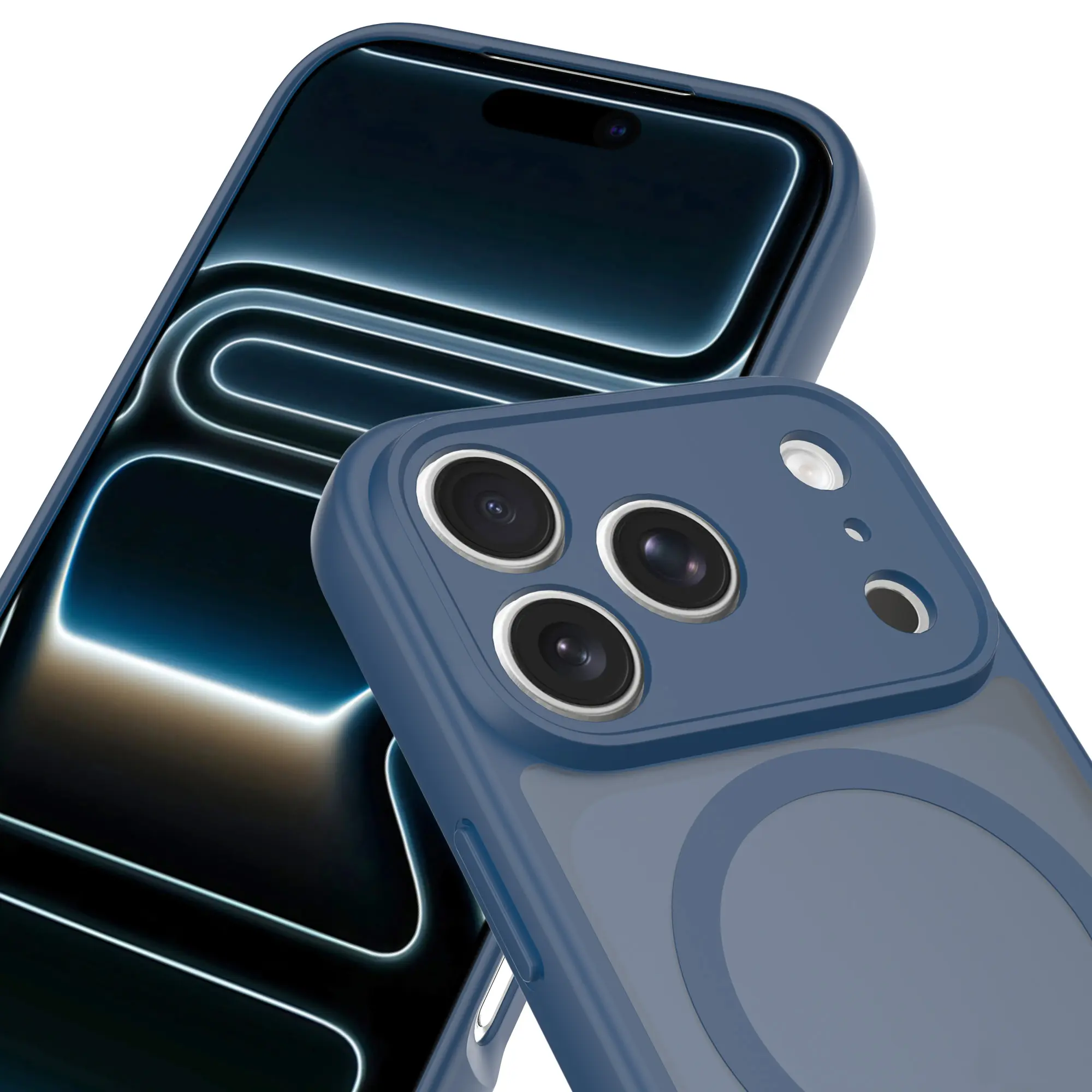 Magnetic Hybrid Skal iPhone 17 Pro Dark Blue