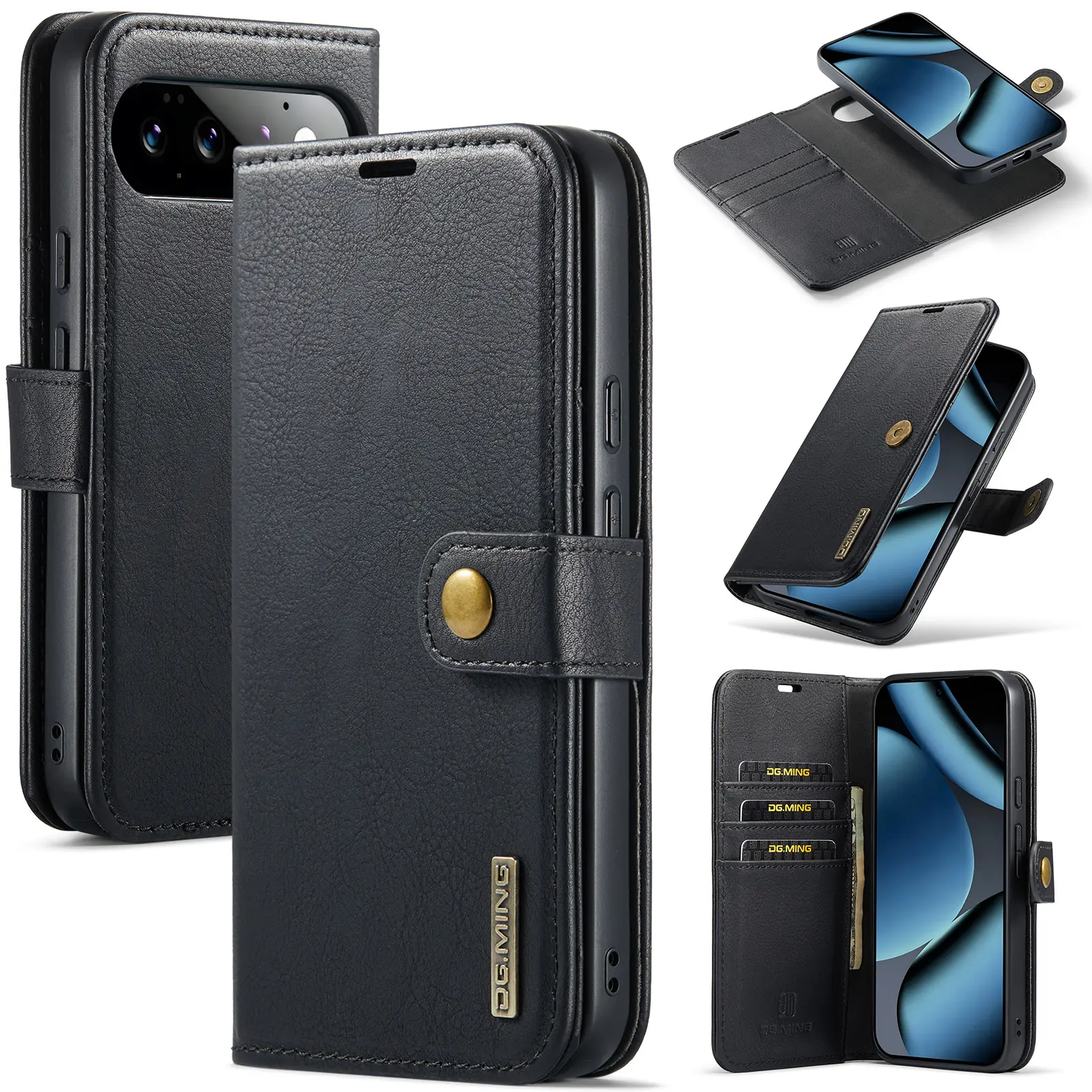 Google Pixel 11 pungcover med aftageligt cover, Black