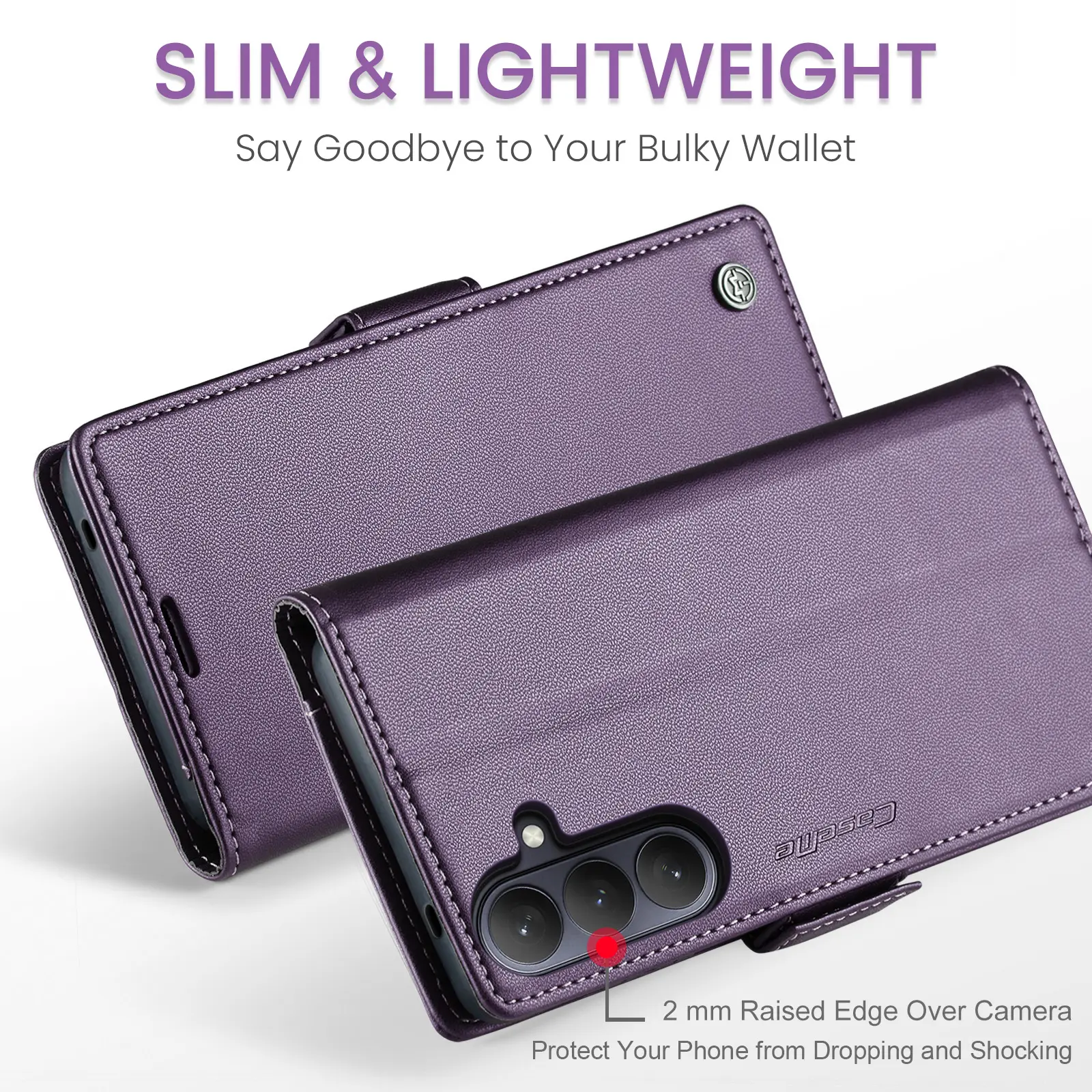 Slim Plånboksfodral RFID-skydd Samsung Galaxy A57 Lila
