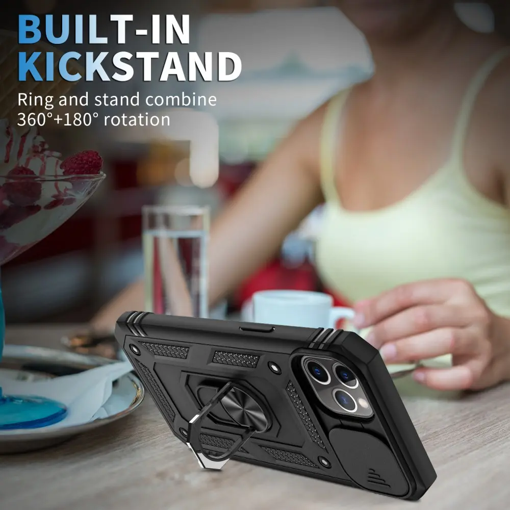 Hybridskal Ring + Kameraskydd iPhone 11 Pro Max Svart