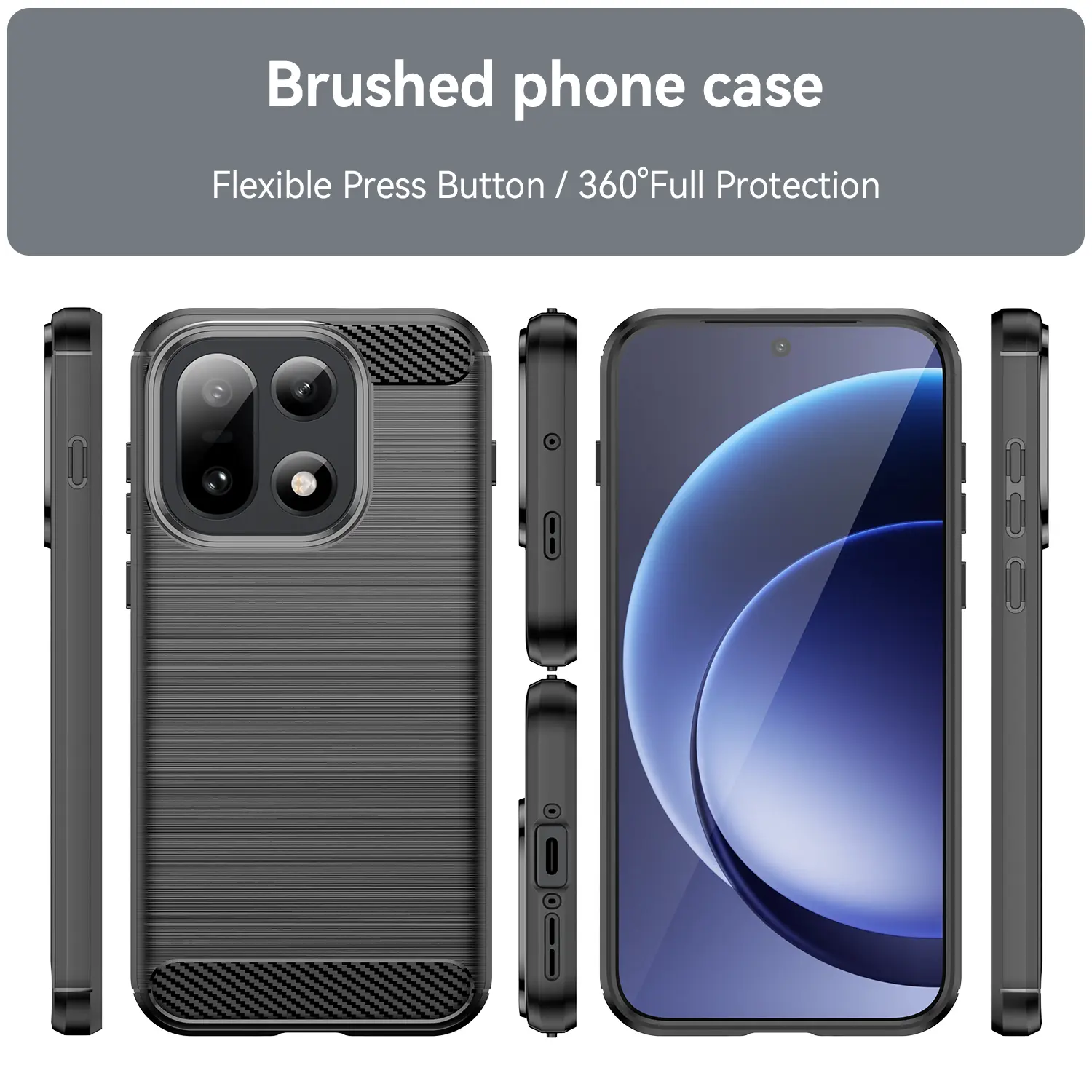  OnePlus 15 Skal TPU Brushed Svart