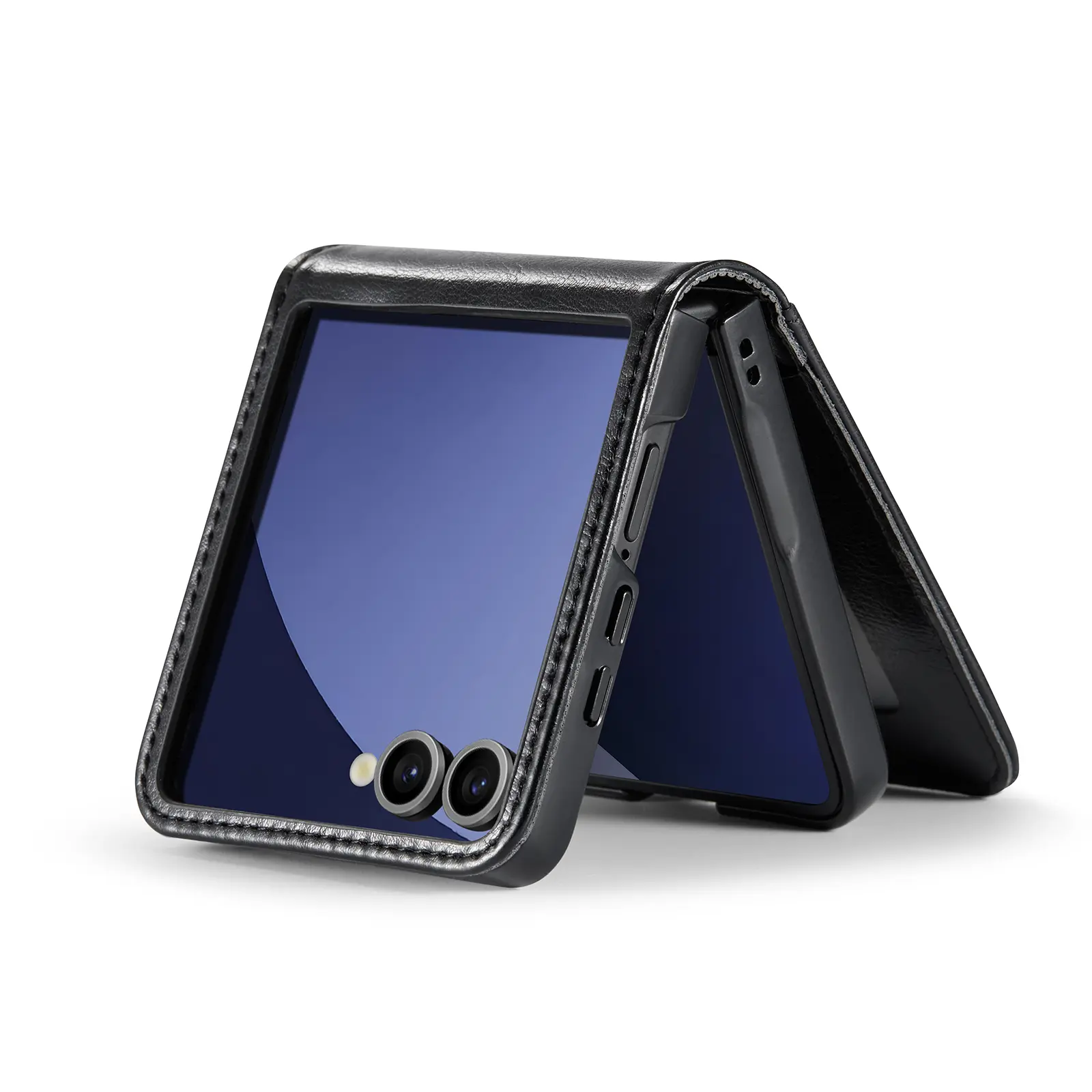 Äkta Läderfodral Samsung Galaxy Z Flip 8 Svart
