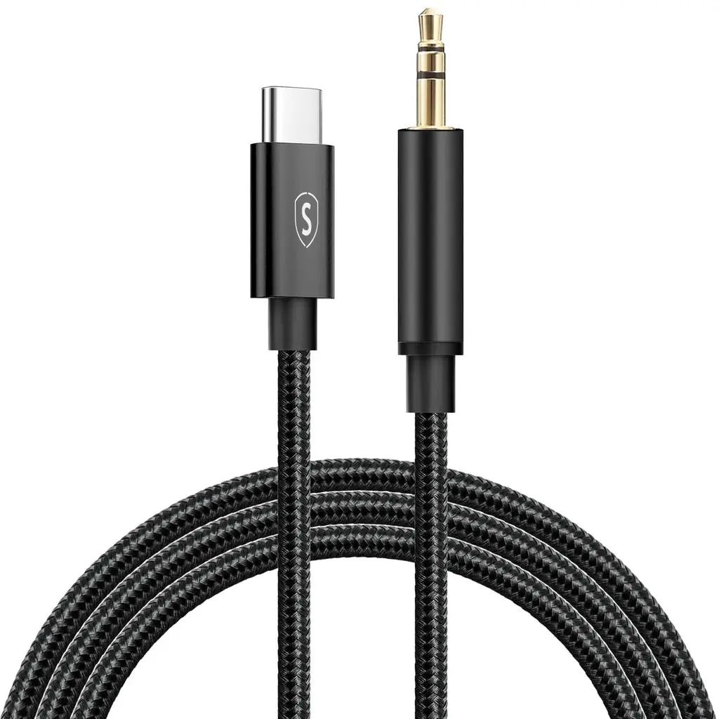 Lydkabel USB-C til AUX 3.5mm 1m Sort