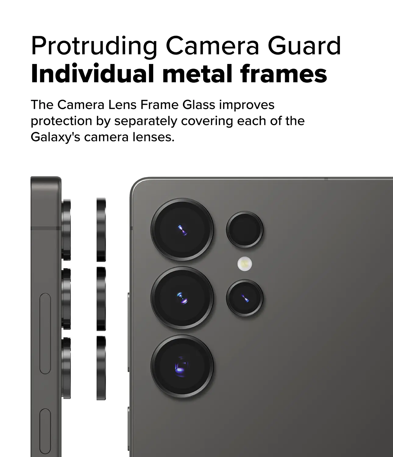 Camera Lens Frame Glass (2-pack) Samsung Galaxy S25 Ultra Black