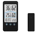 Trådlös hygrometer/termometer för inomhusbruk, Svart