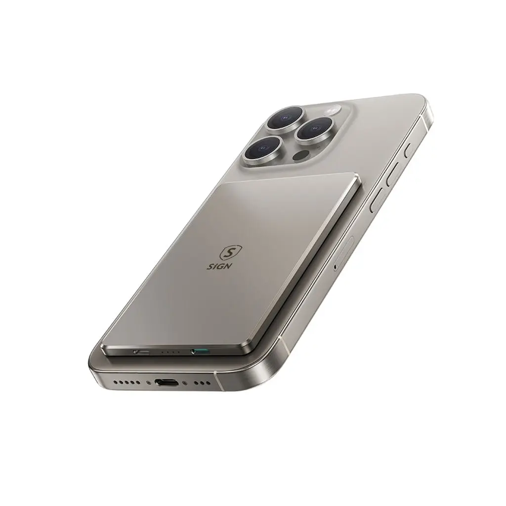 Trådlös Magnetisk Ultra Slim Powerbank 5000mAh 20W Grå