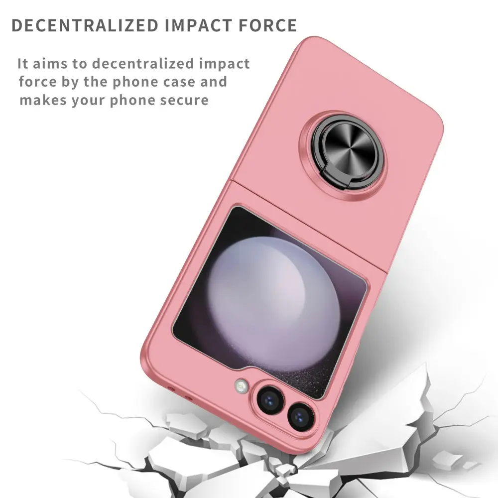 Samsung Galaxy Z Flip 6 skal med magnetisk ringhållare rosa
