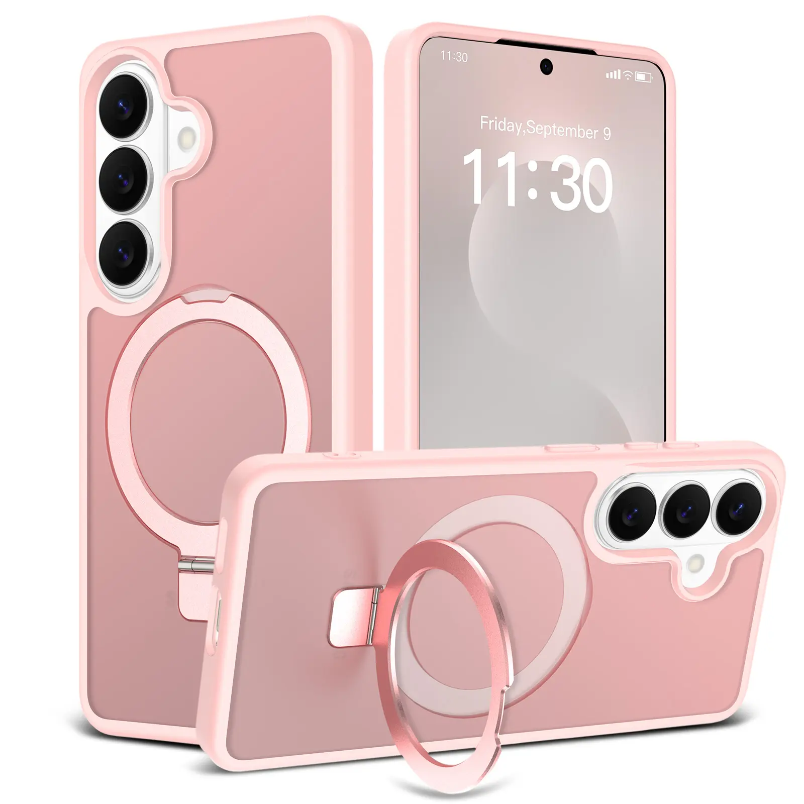 Hybridcover Magnetic Ring Samsung Galaxy S26 Lyserød