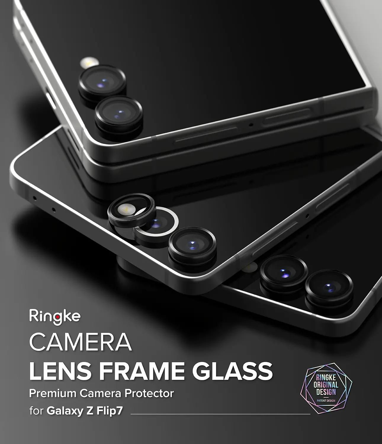 Camera Lens Frame Glass (2-pack) Samsung Galaxy Z Flip 7 Black