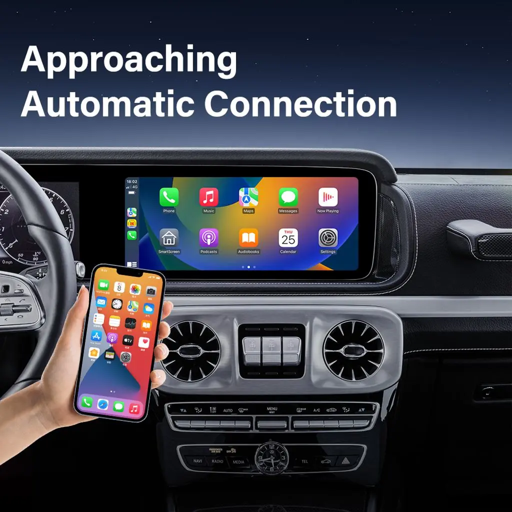 Trådlös Carplay-adapter för trådbundna Carplay-bilar Svart