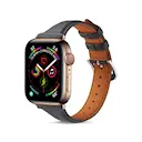 Slim Læderrem Apple Watch Series 8 45mm Sort