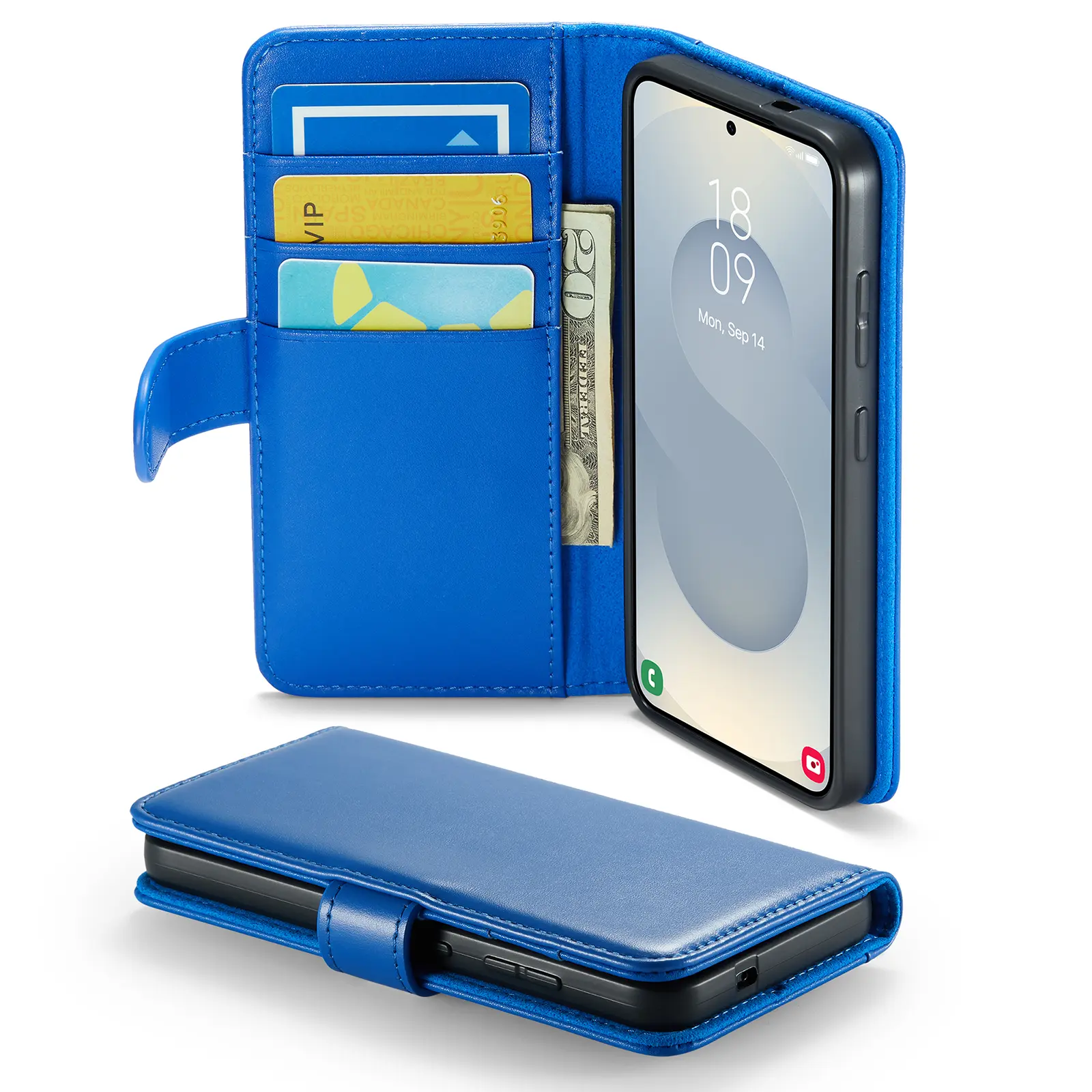 Ægte Læderetui Samsung Galaxy S25 Blå