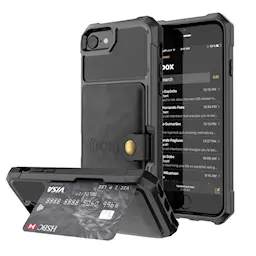 iPhone SE 2022 Stødsikkert mobilcover med pung, Sort