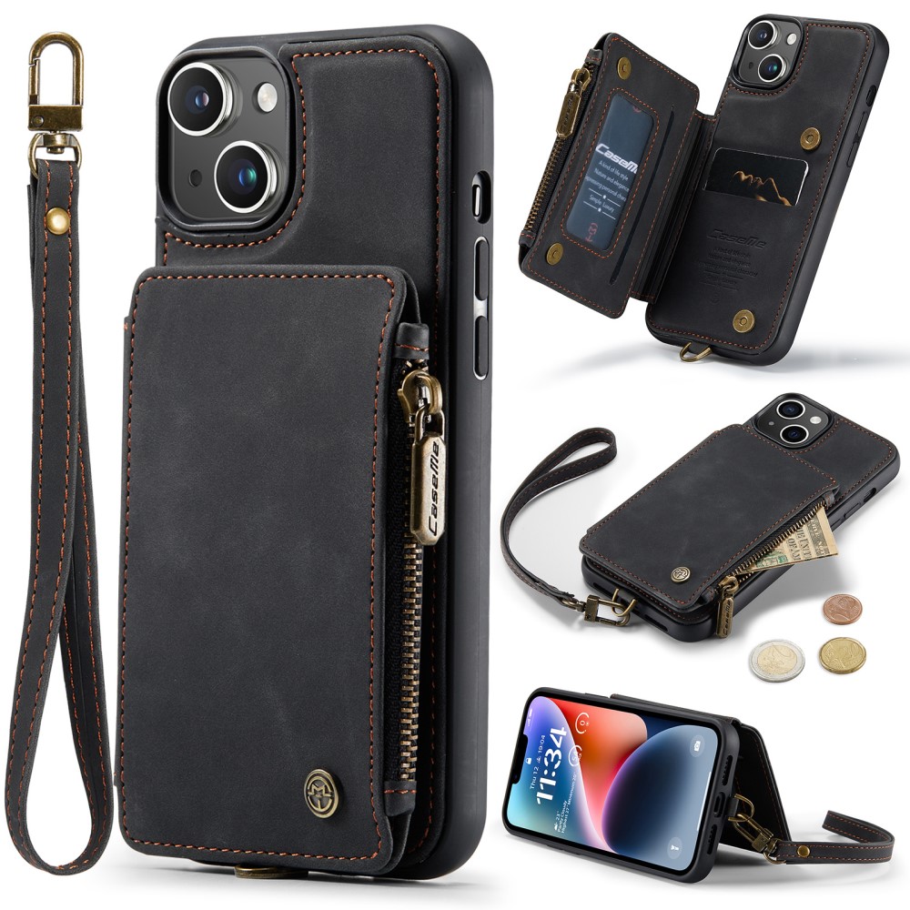 CaseMe Multi-slot RFID blocking Deksel iPhone 15 Plus svart