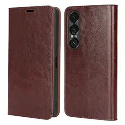 Suojakotelo Aito Nahka Sony Xperia 1 VII Tummanruskea