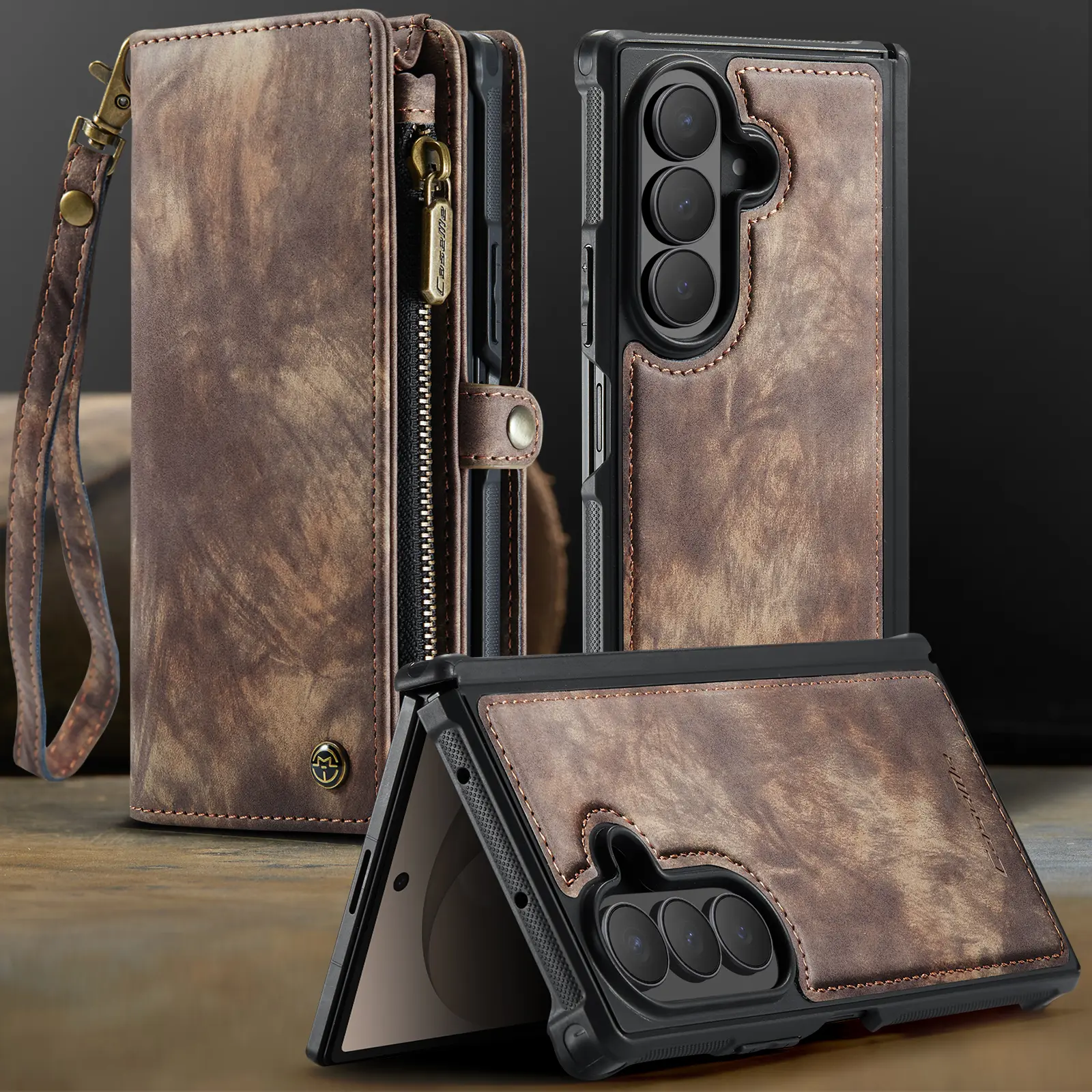 Multi-slot Plånboksfodral Samsung Galaxy Z Fold 8 Ultra Brun