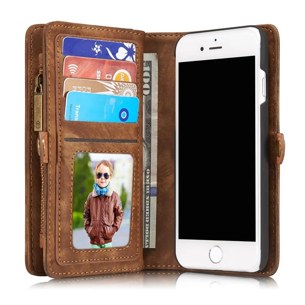 Multi-slot Plånboksfodral iPhone SE 2022 Brun