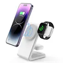 Modern 3-i-1 Trådløs Magnetisk Ladebase hvid
