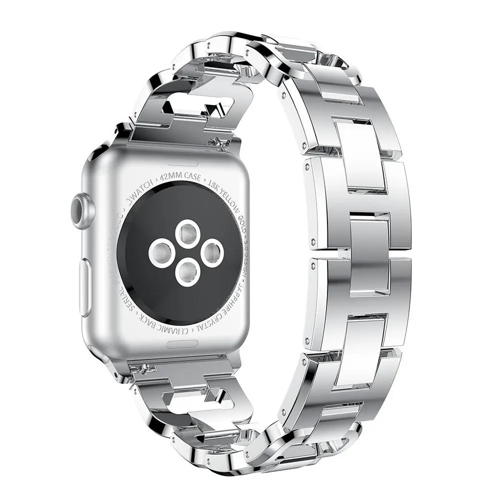 Rhinestone Bracelet Apple Watch Series 4-6 44mm Silver