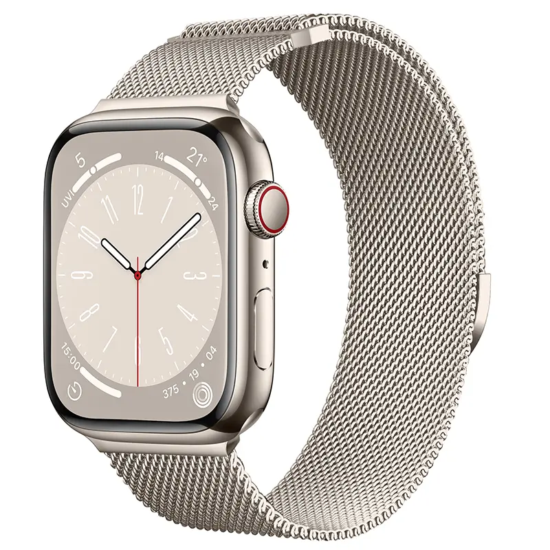 Armbånd Milanese Loop Apple Watch Series 7 45mm Starlight
