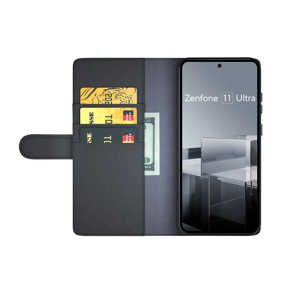 Äkta Läderfodral Asus Zenfone 11 Ultra Svart