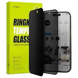 iPhone 15 Pro Max Anti-spy skærmbeskytter i glas med monteringsværktøj