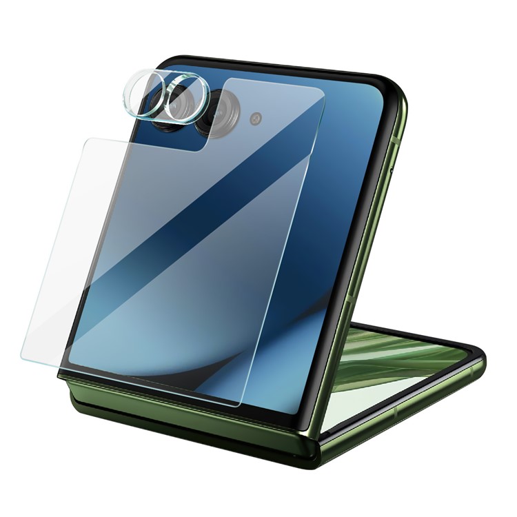 Motorola Razr 50 Ultra Skjermbeskytter for ytterskjerm og linsebeskytter i herdet glass Gjennomsiktig