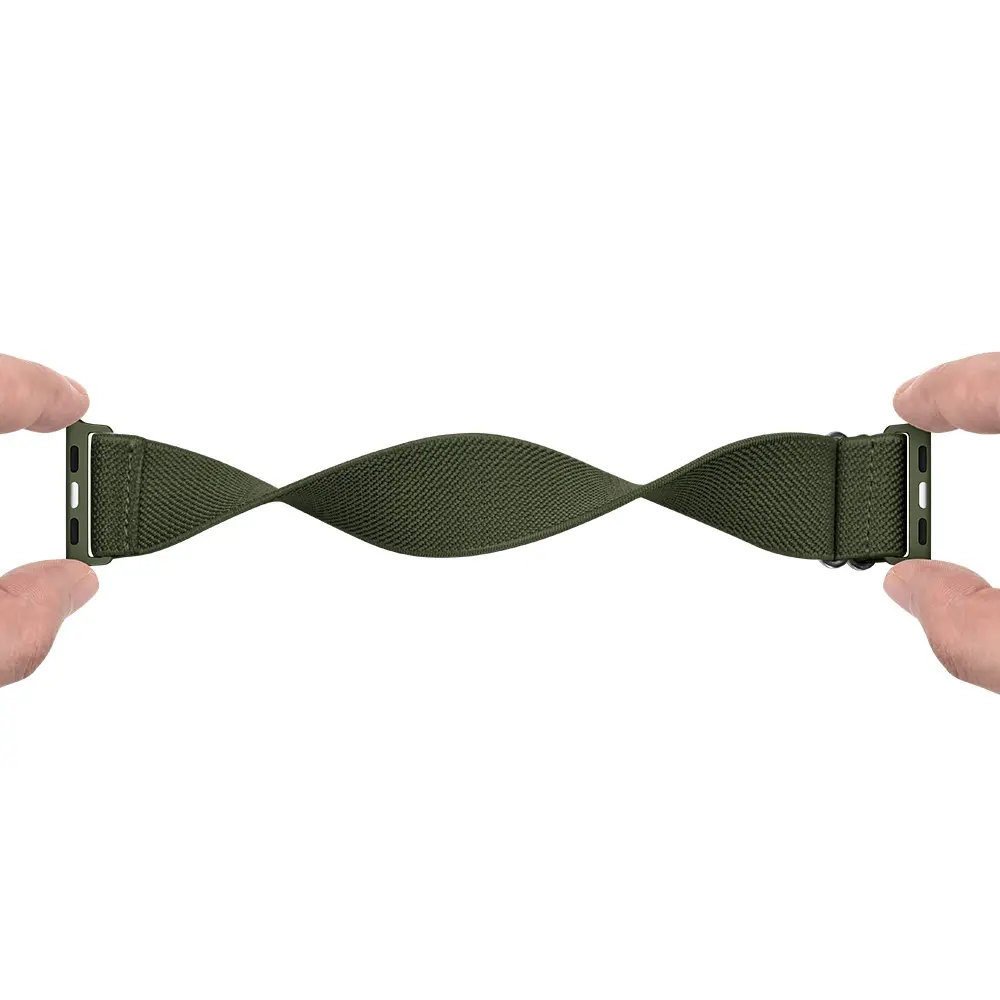 Elastiskt Nylonarmband Apple Watch Series 12 47mm Grön