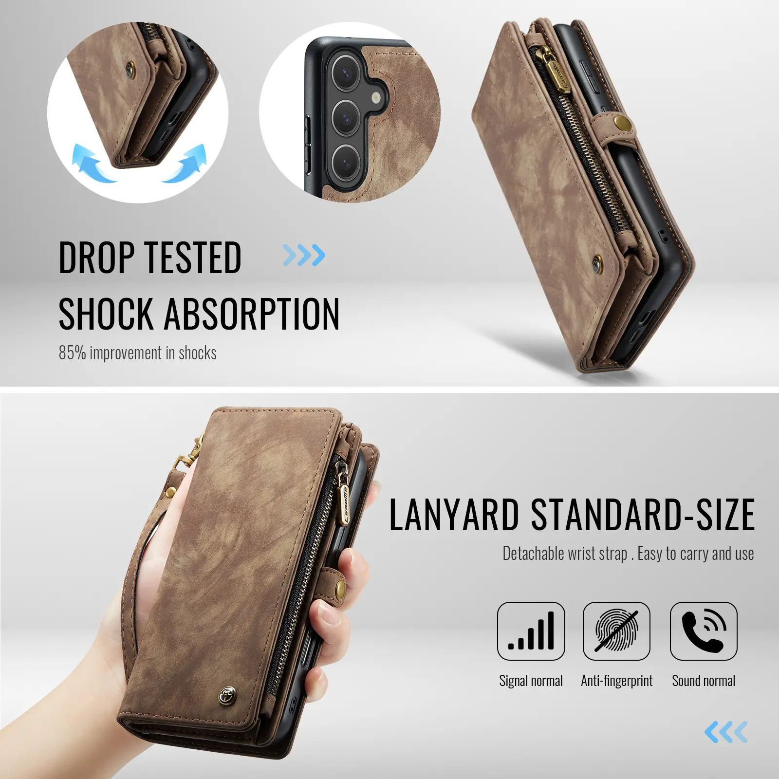 Multi-slot Plånboksfodral Samsung Galaxy S26 Brun