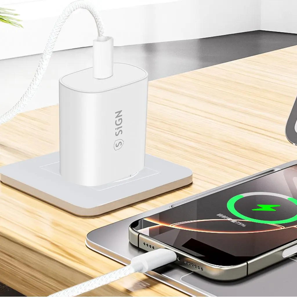 Väggladdare USB-C PD 25W Vit