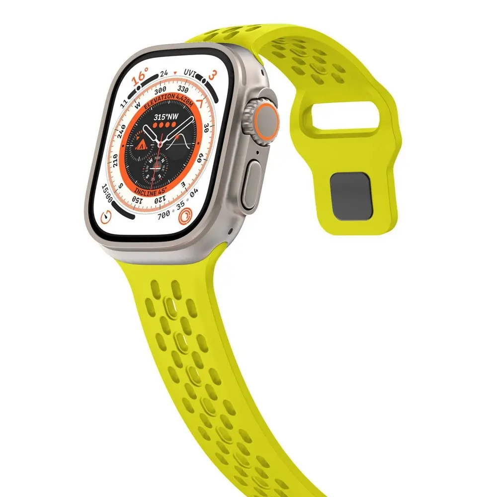 Silikonarmband Sport Apple Watch Series 1-3 42mm Neongul