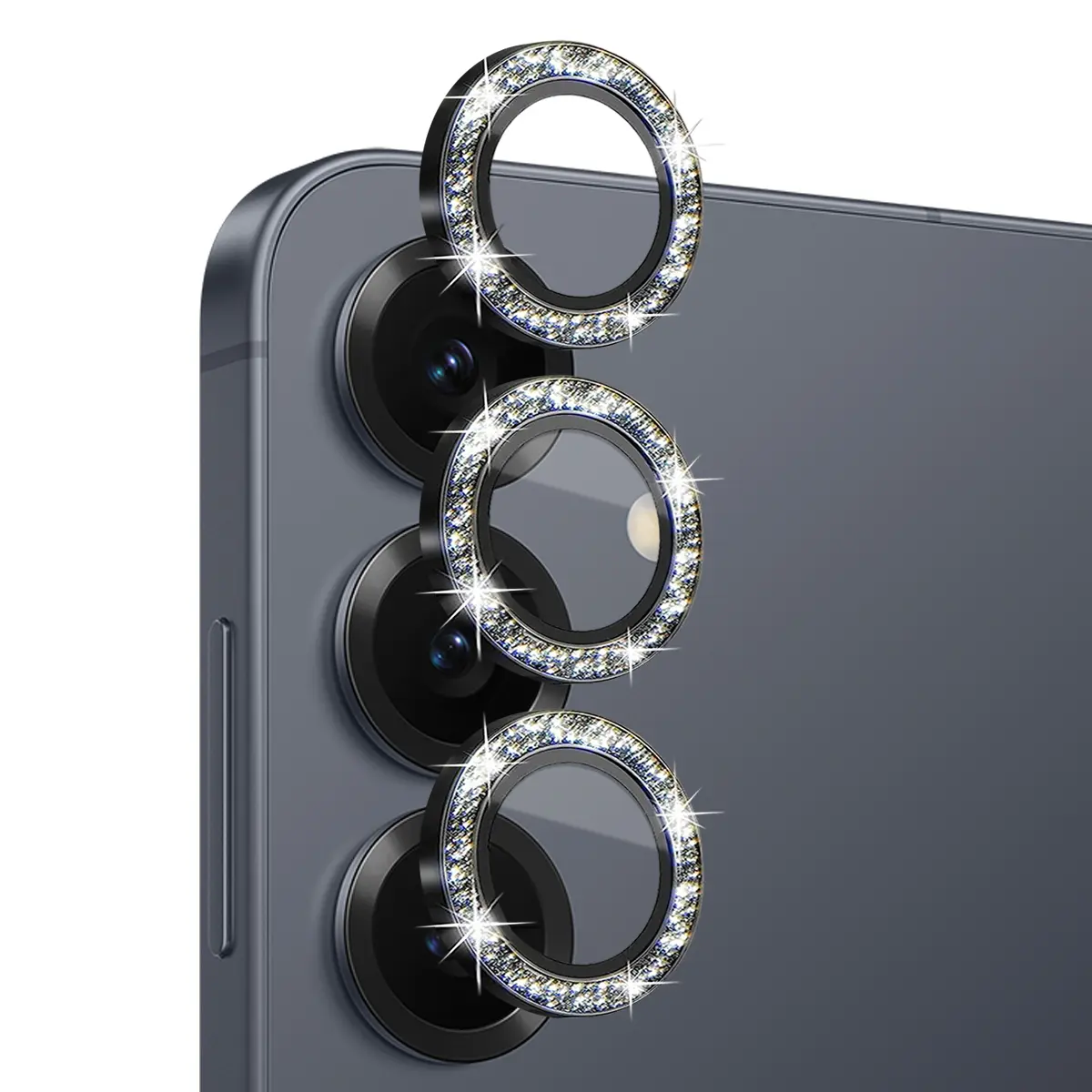 Linsebeskytter Glitter Hærdet Glas Samsung Galaxy S25 Sort