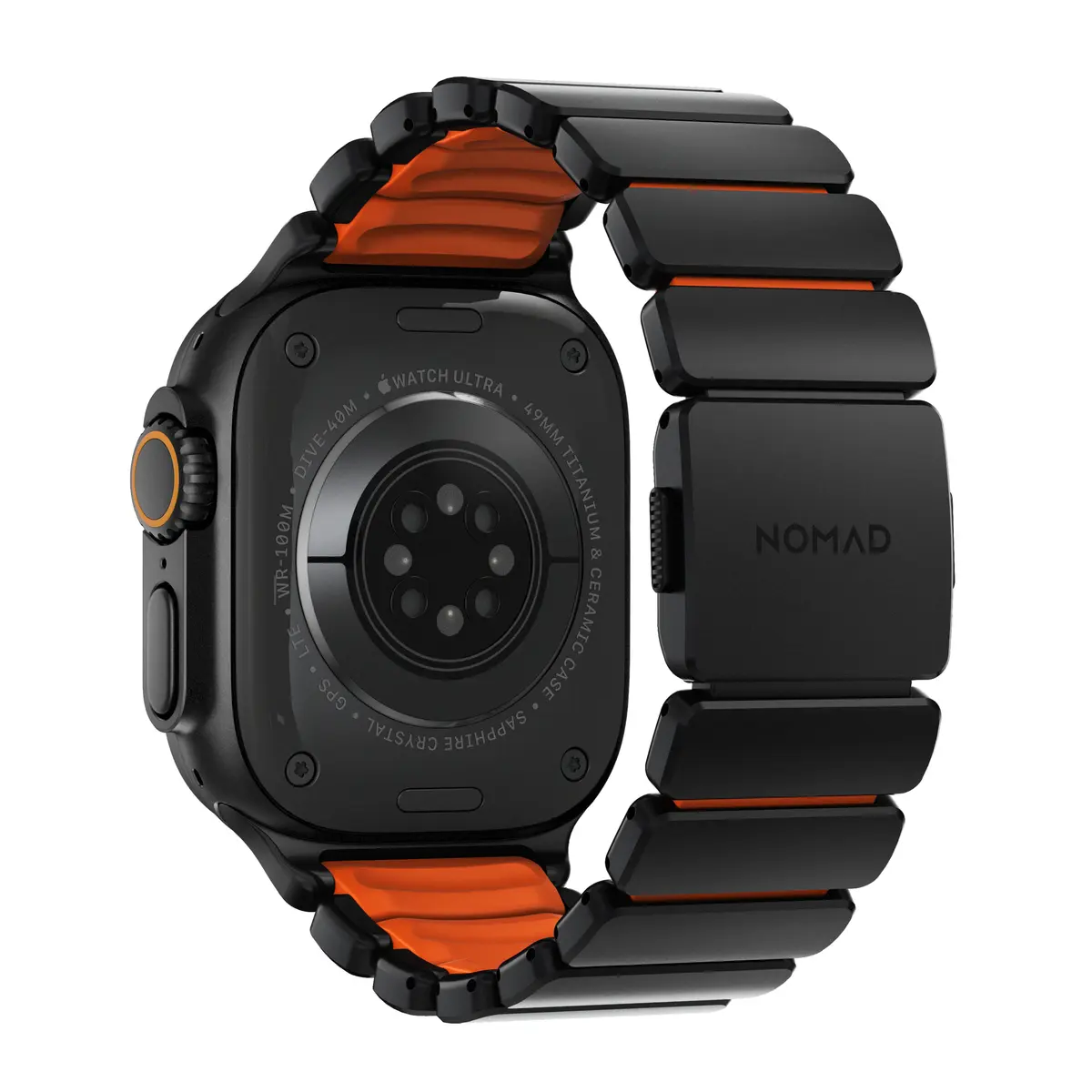 Stratos Band Apple Watch Ultra 49mm 3rd Gen Black Titanium - Ultra Orange