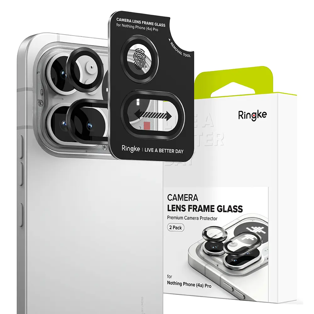 Camera Lens Frame Glass (2-pack) Nothing Phone 4a Pro Black